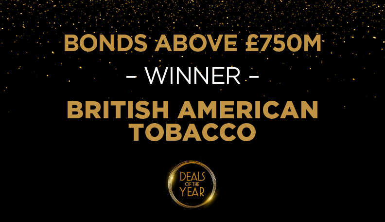 ACT Deals of the Year Awards 2024 bonds above £750m winner BAT