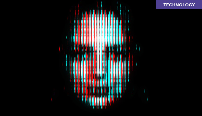 Computer generated facing depicting AI