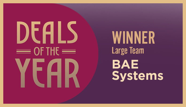 Image of DoTY badge announcing BAE Systems as the winner