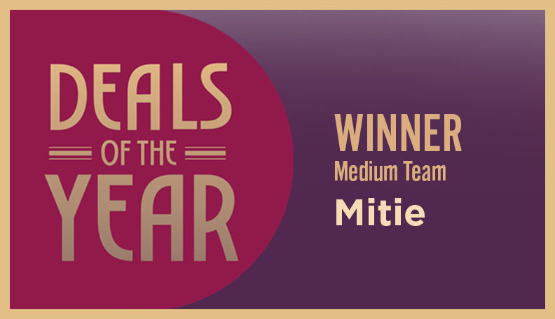 Image of DoTY badge announcing Mitie as the winner