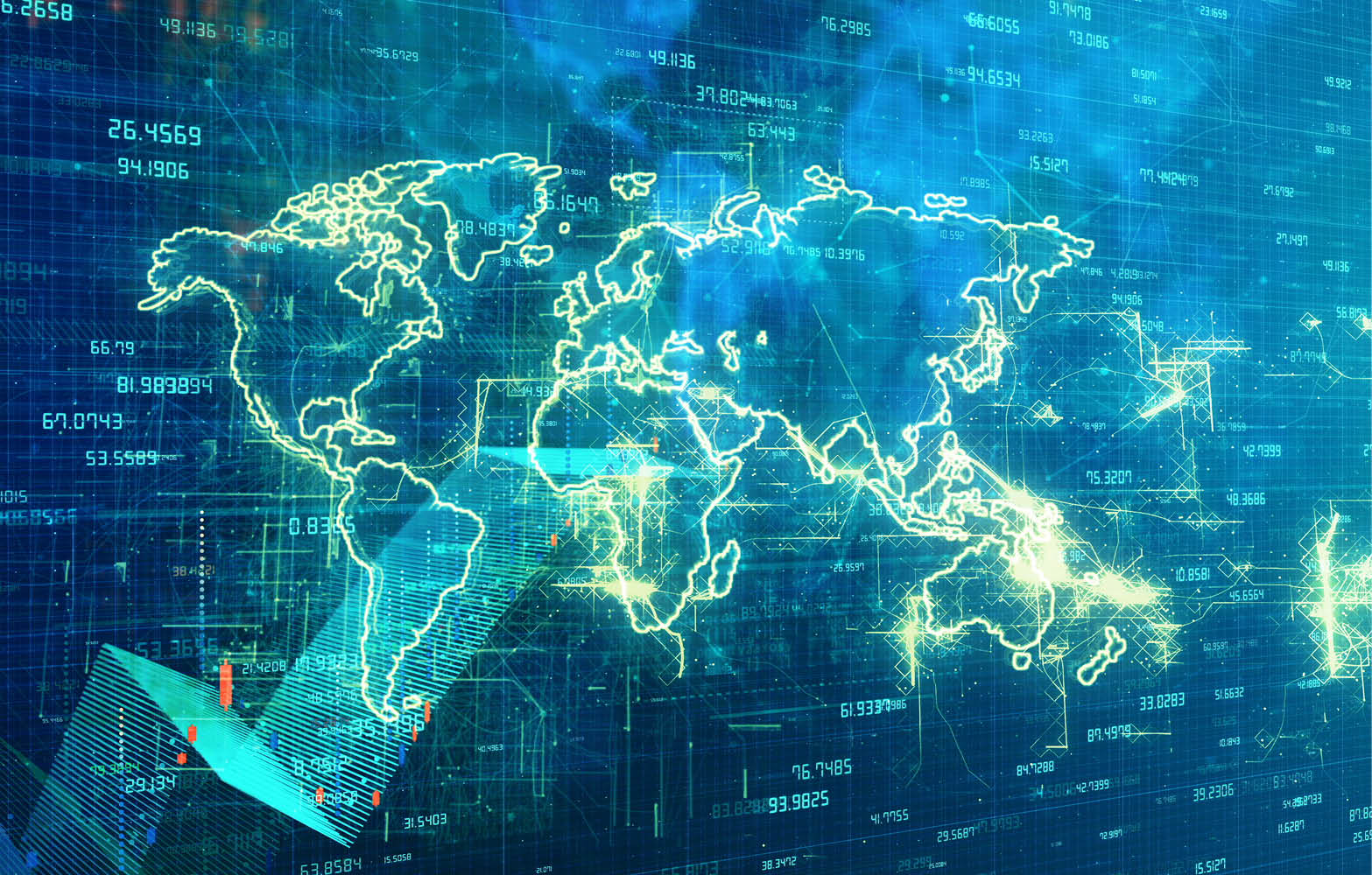 Digital map of the world