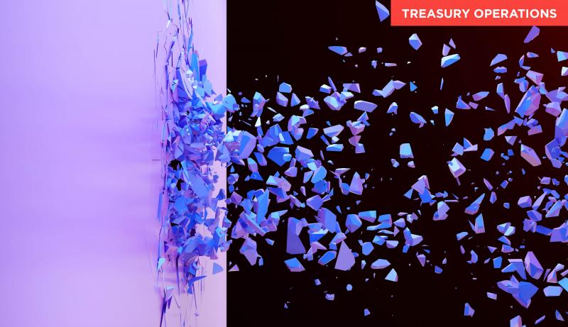 Pieces breaking up and fragmenting concept