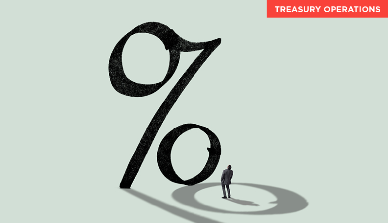 Interest rate rise - showing percentage sign