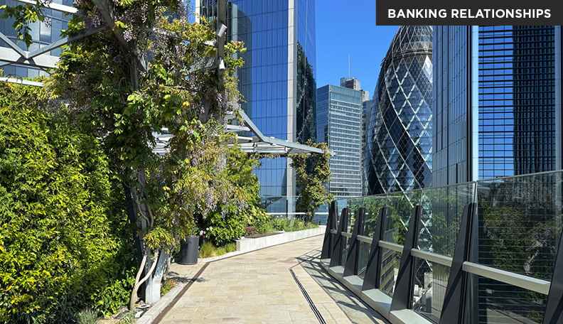 City of London with trees