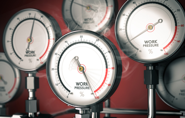 pressure gauge at max 