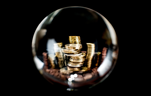 coins in a bubble 