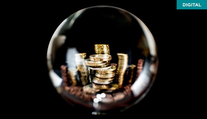 Money in a glass orb