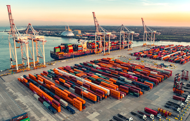 cargo containers at port 