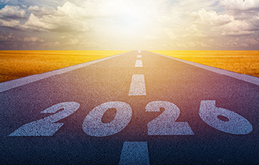Road ahead showing the year 2026