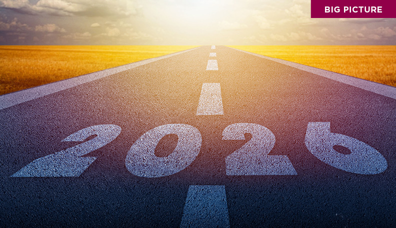 Road ahead showing the year 2026
