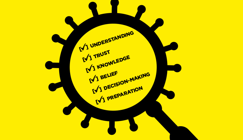 companyaccounts.jpg alt=”Illustration of a Covid-19-shaped magnifying glass hovered over a list of six items”