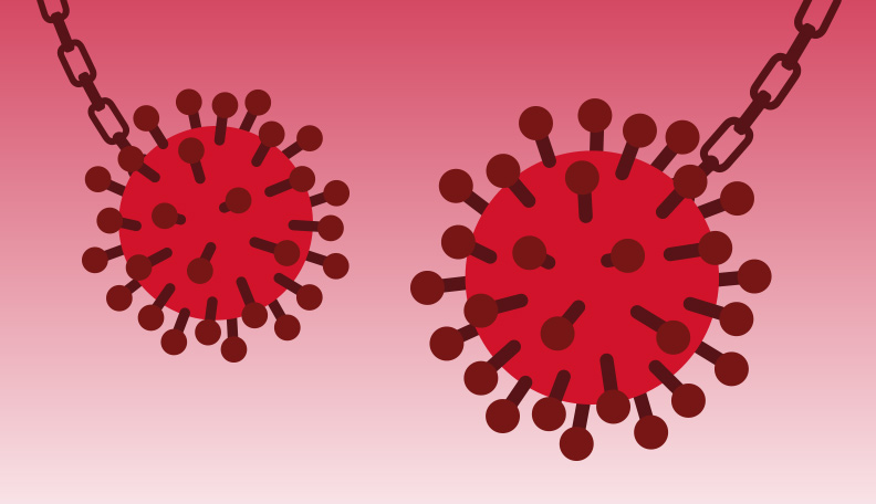 crisismanagement.jpg alt=”Illustration of two wrecking balls in the shape of a scientific virus”
