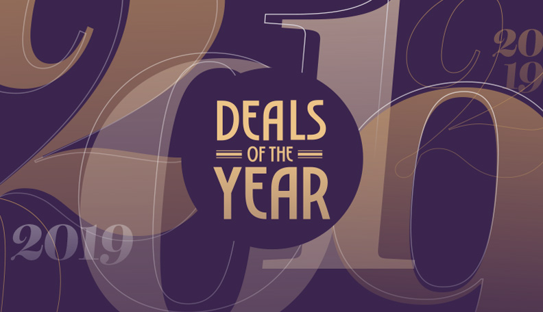 Illustration of the Deals of the Year logo and background