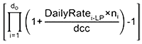 Formula relating to daily rate calculation