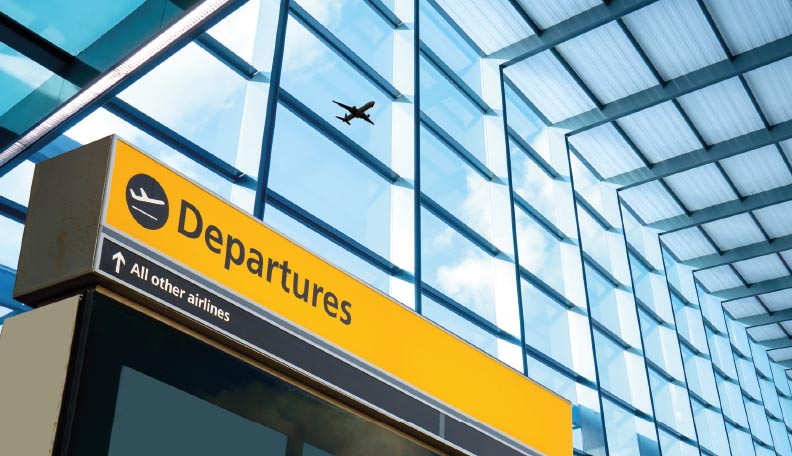 Image of the Departures entrance at Heathrow