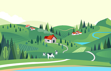 Natural capital - illustration of green countryside