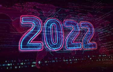 Illustration of 2022 in neon
