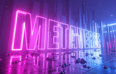 Image of illuminated sign saying 'Metaverse'