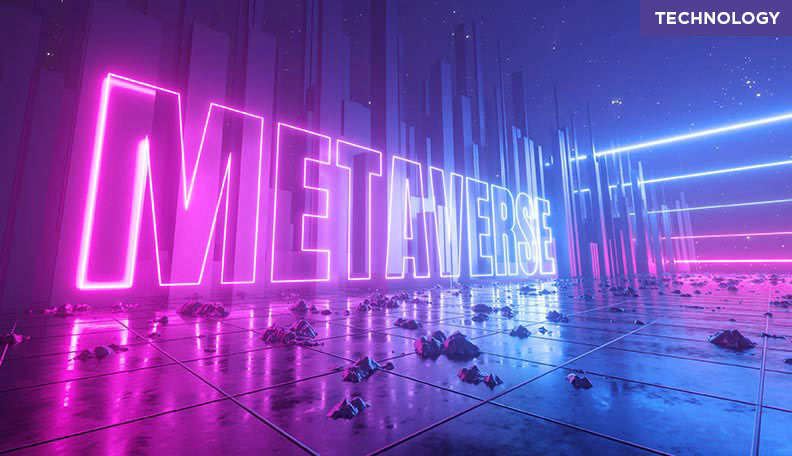 Image of illuminated sign saying 'Metaverse'