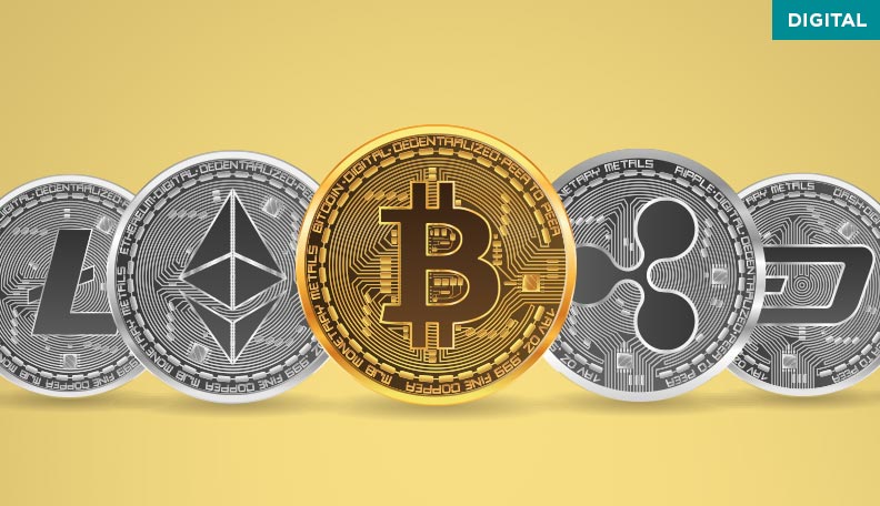 Image of cryptocurrency coins