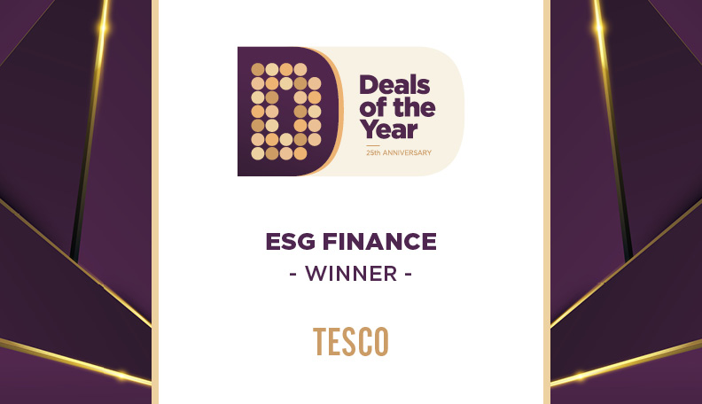 Image of DoTY badge announcing Tesco as the winner