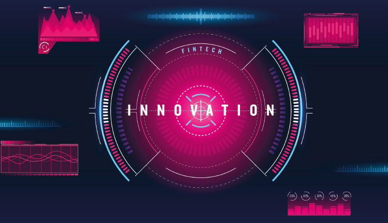 Illustration of computerised dashboard to convey concept of digital innovation