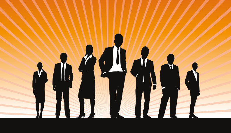 Illustration of a silhouette of businesspeople