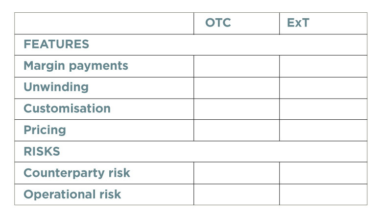 Features and risks table (unpopulated)