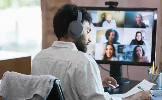 Treasury professional taking part in an online training session.
