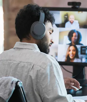 Treasury professional taking part in an online training session.
