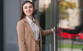 Woman opening the door to new treasury opportunities