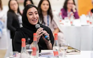 Association of Corporate Treasurers members and delegates discussing at a round table at the middle east treasury summit