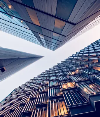 What is treasury concept showing an image of buildings to represent global finance