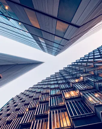 What is treasury concept showing an image of buildings to represent global finance